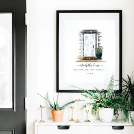 ホームスイートホームウォーターカラーホワイトハンプトンズドア ポスター