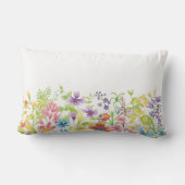 ホームスイートホームウォーターカラーワイルドフラワーカワイト ランバークッション (裏面)