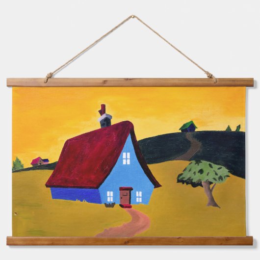 ホームスイートホームウッドトップウォールタペストリー 吊り下げ型タペストリー (正面)