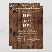 ホームスイートホームウッド引っ越し祝いパーティー招待状 招待状 (正面/裏面)