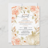 ホームスイートホームオータムフラワーズホワイトパンプキン  招待状 (正面)