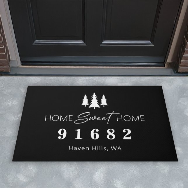 ホームスイートホームカスタム郵便番号 ドアマット (Shown on a 24" x 36" doormat)