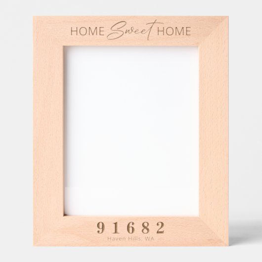 ホームスイートホームカスタム郵便番号 レーザー彫刻フレーム (正面)
