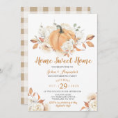 ホームスイートホームカボチャ素朴ンハウスウォーミングパーティー 招待状 (正面/裏面)