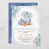 ホームスイートホームカボンプキンブルーピーニーチノワセリージャー 招待状 (正面/裏面)