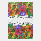 ホームスイートホームカラフルフローラ1/2フォールド キッチンタオル (縦)