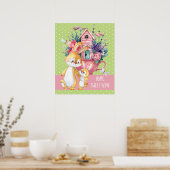 ホームスイートホームカワイルウォーターカラーブニーズ ポスター (キッチン)