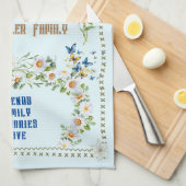 ホームスイートホームキッチンタオルブルーカラフル キッチンタオル (四つ折り)