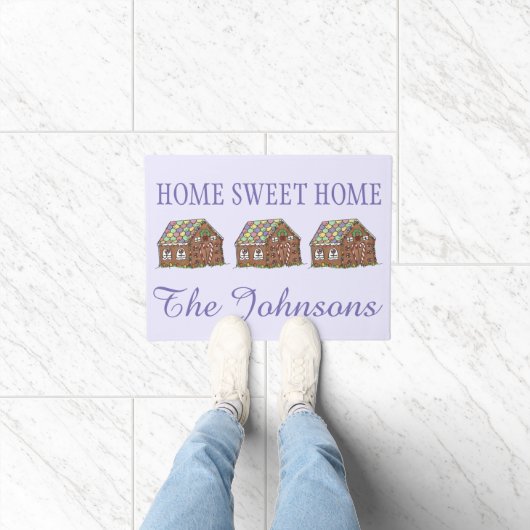 ホームスイートホームキャンディクリスマスジンジャーブレッドハウス ドアマット (室内)