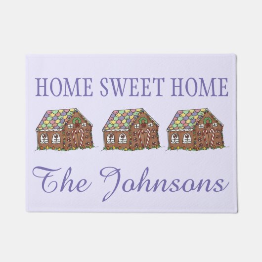 ホームスイートホームキャンディクリスマスジンジャーブレッドハウス ドアマット (正面)