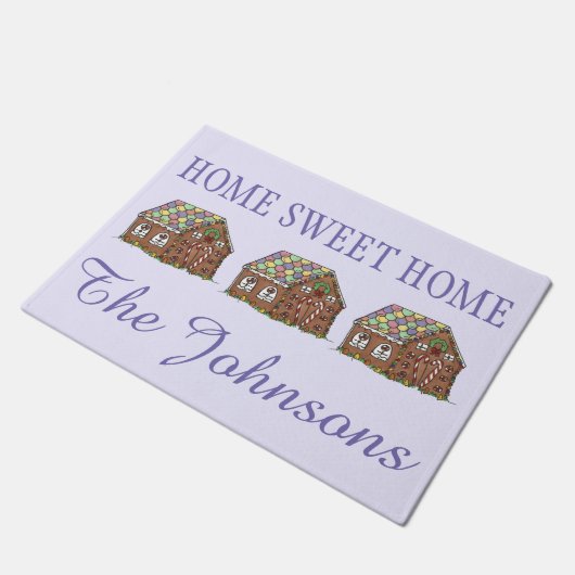 ホームスイートホームキャンディクリスマスジンジャーブレッドハウス ドアマット (アングル)