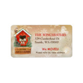 ホームスイートホームクリスマスバードハウスアドレス ラベル (正面)