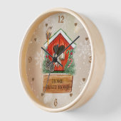 ホームスイートホームクリスマスバードハウス 壁時計 (傾斜)