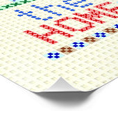 ホームスイートホームクロスステッチハウスパーソナライズされた ポスター (コーナー)