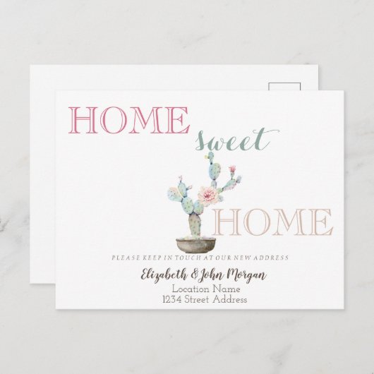 ホームスイートホームサボテンの花 案内ポストカード (正面/裏面)