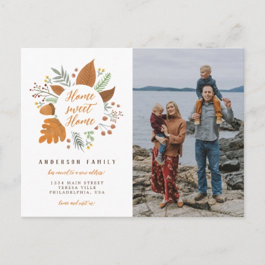 ホームスイートホームサンクスギビング写真移動 案内ポストカード (正面)