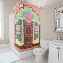 ホームスイートホームシャワーカーテン/プレイハウスフェイズド