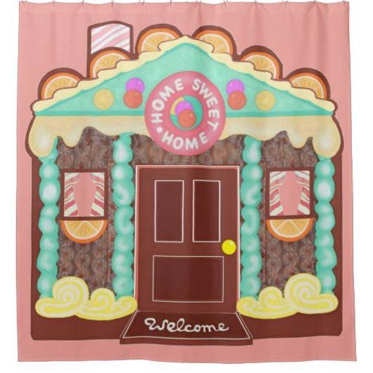 ホームスイートホームシャワーカーテン/プレイハウスフェイズド シャワーカーテン (正面)