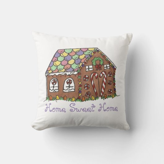 ホームスイートホームジンジャーブレッドハウスクリスマス クッション (正面)