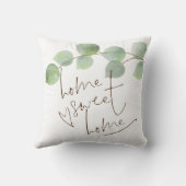 ホームスイートホームスクリプトグリーンユーカリ クッション (裏面)