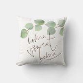 ホームスイートホームスクリプトグリーンユーカリ クッション (正面)