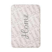 ホームスイートホームスクリプトデザインイングレークリームチューペ バスマット (正面縦)