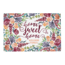 ホームスイートホームタイポグラフィウォーターカラー秋ブーケ