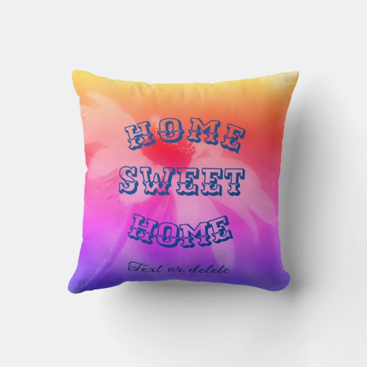 ホームスイートホームデイジーフラワーパーソナライズされた クッション (裏面)
