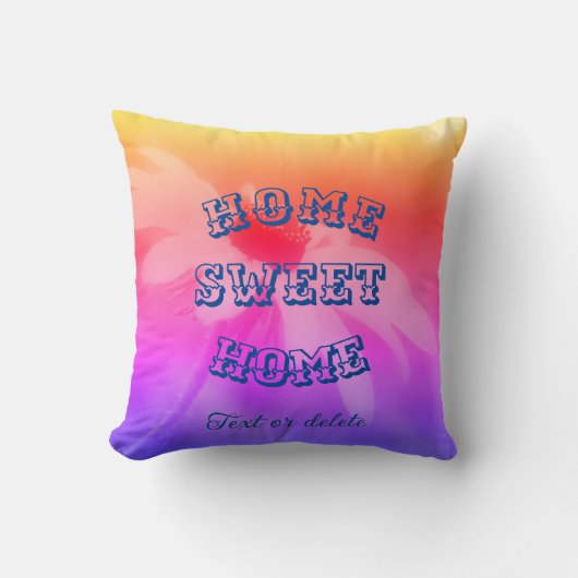 ホームスイートホームデイジーフラワーパーソナライズされた クッション (正面)