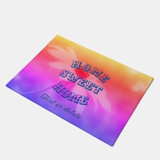 ホームスイートホームデイジーフラワーパーソナライズされた ドアマット (アングル)