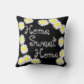 ホームスイートホームデイジー白黒アンドイエロー クッション (裏面)