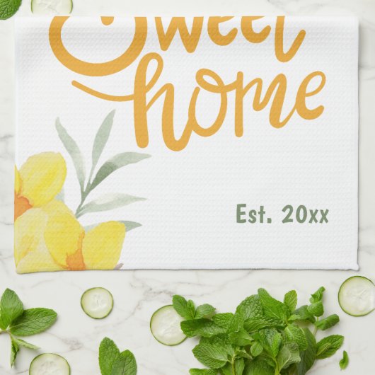 ホームスイートホームニューホームオーナー引っ越し祝いパーティー かわいらし キッチンタオル (折り畳み)