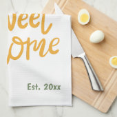 ホームスイートホームニューホームオーナー引っ越し祝いパーティー かわいらし キッチンタオル (四つ折り)