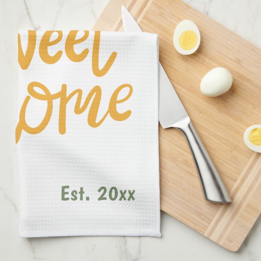 ホームスイートホームニューホームオーナー引っ越し祝いパーティー かわいらし キッチンタオル (四つ折り)