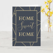 ホームスイートホームニューホーム引っ越し祝いパーティー幾何学 カード (黄色い花)
