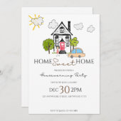 ホームスイートホームハウスウォーミングパーティの招待状 招待状 (正面/裏面)