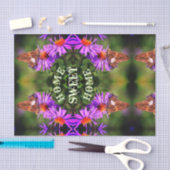 ホームスイートホームバタフライフラワーデコップページ 薄葉紙 (クラフト)