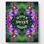 ホームスイートホームバタフライフラワー抽象芸術 フォトプラーク (正面)