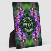 ホームスイートホームバタフライフラワー抽象芸術 フォトプラーク (側面)