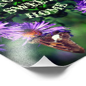 ホームスイートホームバタフライフラワー抽象芸術 フォトプリント            (角)