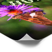 ホームスイートホームバタフライフラワー抽象芸術 ポスター (角)