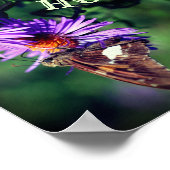 ホームスイートホームバタフライフラワー抽象芸術 ポスター (角)