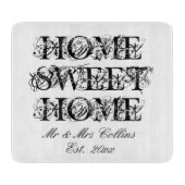 ホームスイートホームパーソナライズされたガラスのカッティングボード カッティングボード (正面)