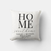 ホームスイートホームパーソナライズされたファミリー名 クッション (正面)