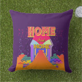 ホームスイートホームパープル アウトドアクッション (芝生)