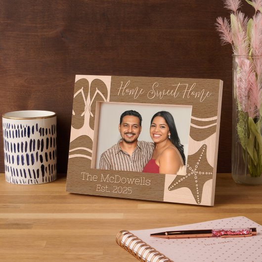 ホームスイートホームビーチテーマ レーザー彫刻フレーム