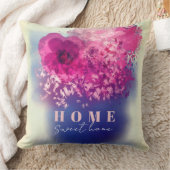 ホームスイートホームピンクバーガンディフローラ花瓶 クッション (ブランケット)