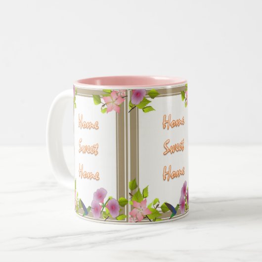 ホームスイートホームピンクマグ ツートーンマグカップ (正面左)
