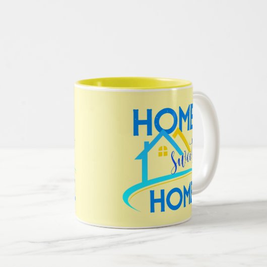 ホームスイートホームファミリーウォールアートサインデコール ツートーンマグカップ (正面右)