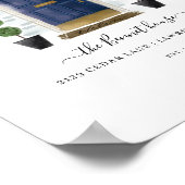 ホームスイートホームファミリーネイビーブルーウォーターカラードア ポスター (角)